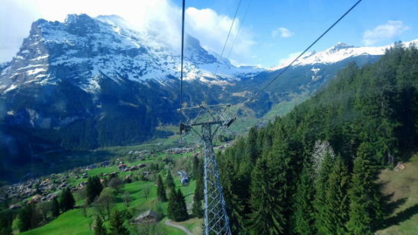 【スイス】 アイガー北壁の向かい側をロープウェイで